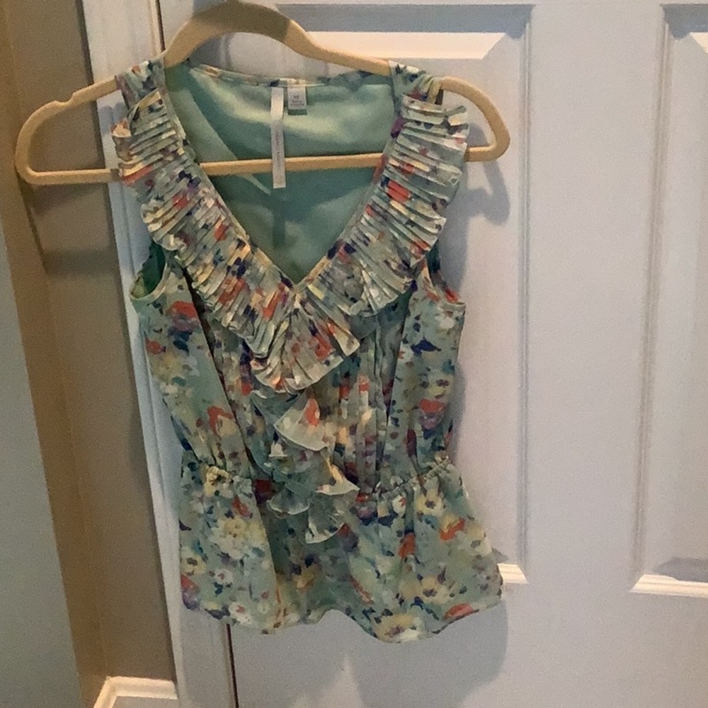 Lauren Conrad mint green and pastel colored dressy tank